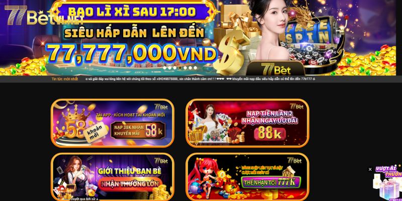 các chương trình khuyến mãi khác 77bet