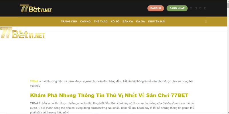 Trang chủ 77bet nơi tải game nổ hũ